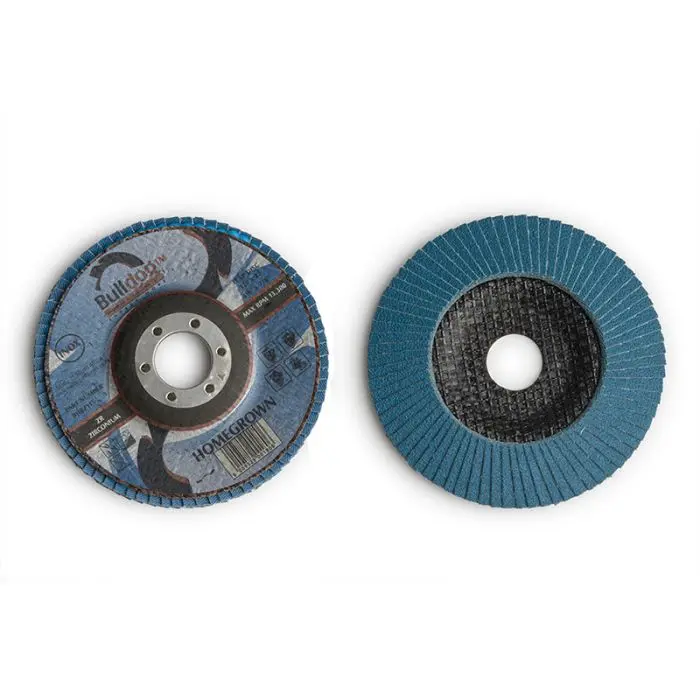 Bulldog Flap Disc, Homegrown, Angled, Zirconia, P40, 115mm x 22mm