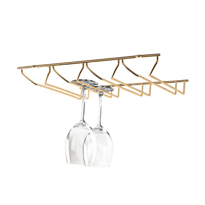 Wine Glass Holder, Brushed Gold, 4 Row