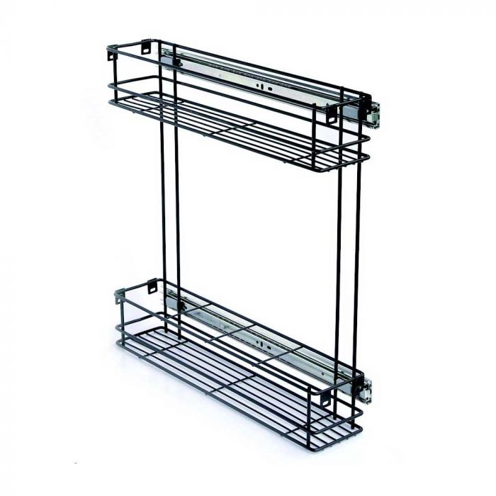 Side Mounted Pull Out 2 Tier Black 150 Unit