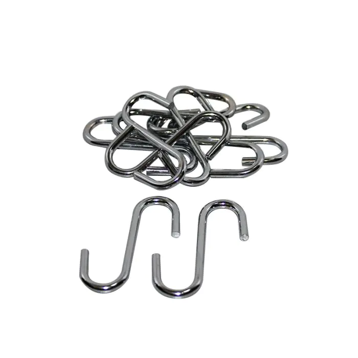 S Hook, Chrome Plated, 10 Pieces