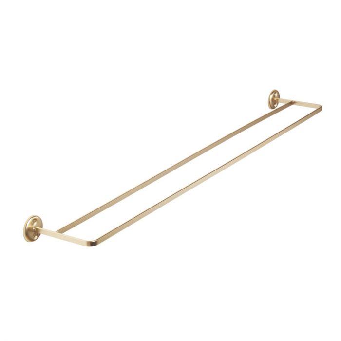Double Towel Rail Stainless Steel Brushed Gold 800mm
