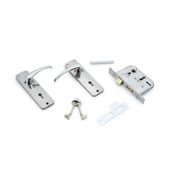 Yale 2 Lever Lock Set, Chrome Plated