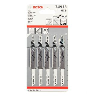 Jigsaw Blades, Reversed, Bosch, T101BR, 5 Pieces