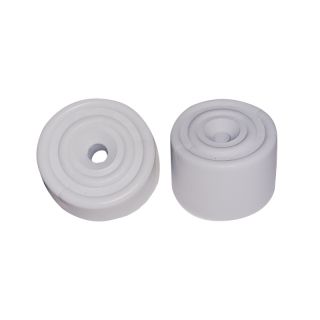 Door Stop, Round, White PVC, 2 Pieces