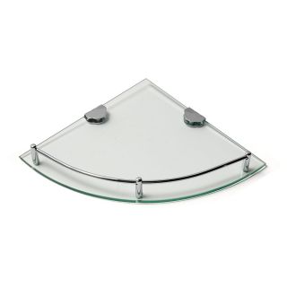 Corner Shelf, Glass, Stainless Steel, 240mm x 240mm x 6mm