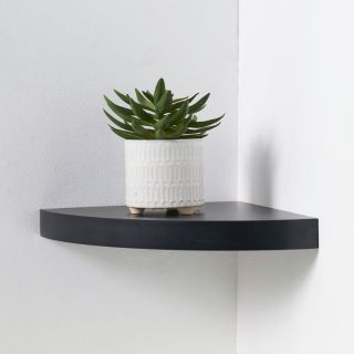 Floating Corner Shelf, Black, 290mm x 290mm x 38mm
