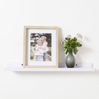Floating Shelf, White, 600mm x 100mm x 40/20mm