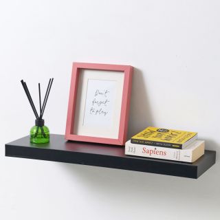 Floating Shelf, Black, 1200mm x 200mm x 38mm