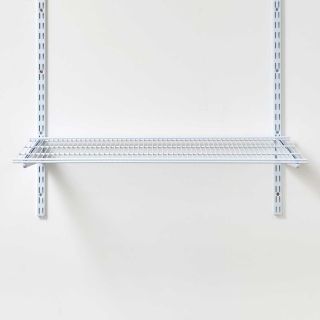 Double Slot Wallband Wire Shelf, White, 800mm x 405mm