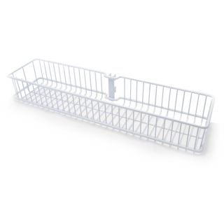 Double Slot Wallband Wire Basket, White, 435mm x 104mm x 70mm