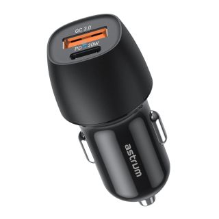 Car Charger, Type-A & Type-C USB, 20W