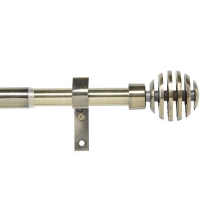 Curtain Rod Set, Steel, Expandable, Spiral Finial, Bronze, 1.2m - 2.1m