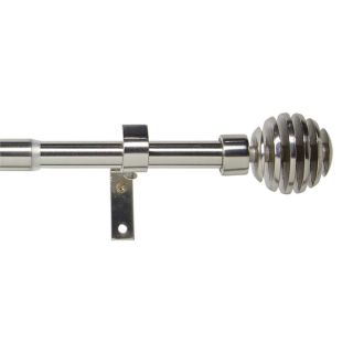 Curtain Rod Set, Steel, Expandable, Spiral Finial, Silver, 1.2m - 2.1m