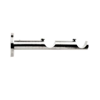 Steel Rod Contemporary Bracket, Double, Brushed Silver, 25mm