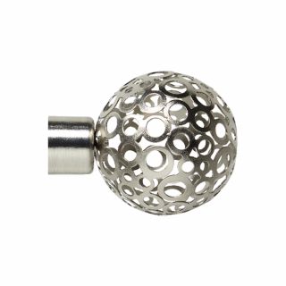Steel Rod Finial, Mesh Ball, Silver, 25mm