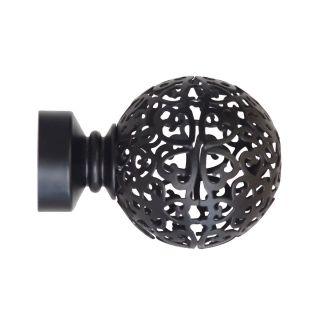 Steel Rod Finial, Mesh Ball, Black, 32mm