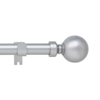 Curtain Rod Set, Steel, Expandable, Ball Finial, Silver, 1.5m - 2.8m
