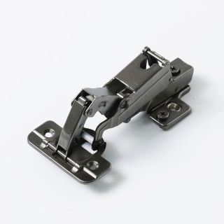 Hinge, Soft Close, Full Overlay 165°, Cam Adjustable 4 Hole Plate, Black Nickel