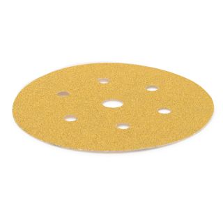 Gold Sanding Disc, Grip, 6+1 Holes, 150mm, P60