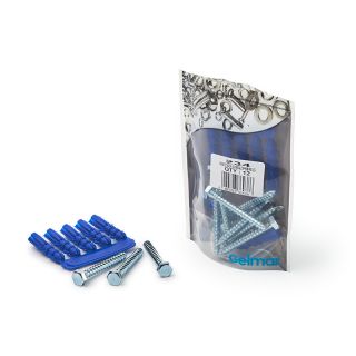 Coach Screws with Plugs, M6 x 50mm, 12 Pieces