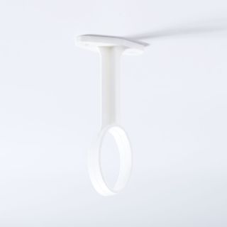 Rail Center Support, Oval, Plastic, White, 19mm