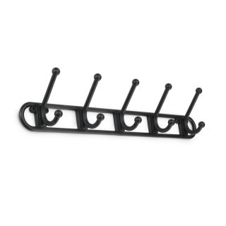 Coat Hook Rack, 5 Hook, Black
