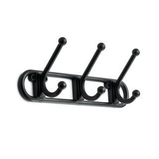 Coat Hook Rack, 3 Hook, Black