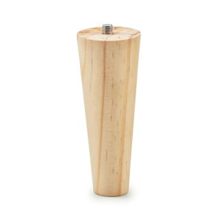 Cone Leg with M8 Bolt, H120mm x 45mm x 25mm, Raw Pine