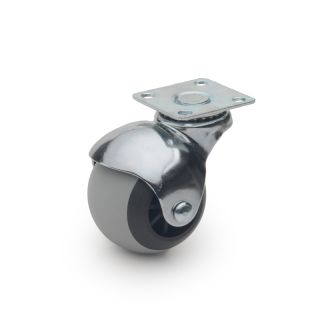 Castor, Ball, Swivel, Thermoplastic Rubber, 50mm