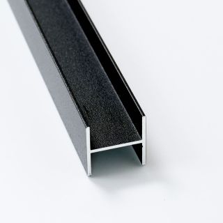 H-Channel, Aluminium, Black, 16mm x 2.5m