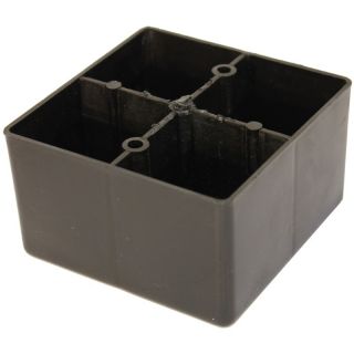Bunfoot, Square, H60mm x 100mm, Black Plastic