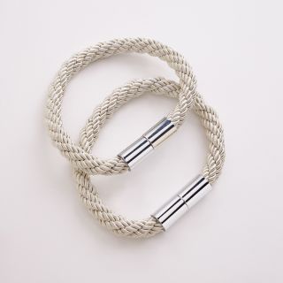 Curtain Tieback, Rope, Cream, 2 Pieces