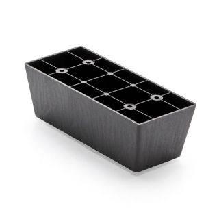 Bunfoot, Rectangle, H66mm x 80mm x 180mm, Brown Plastic