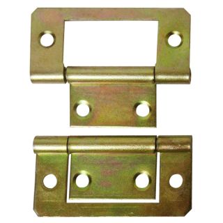 Flush Hinge, Yellow Passivate, 50mm, 100 Pieces