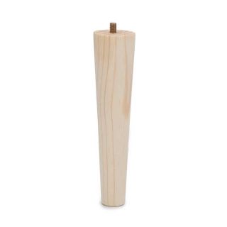 Cone Leg with M8 Bolt, H150mm x 45mm x 25mm, Raw Pine