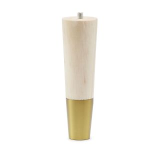 Cone Leg with M8 Bolt, H150mm x 45mm x 25mm, Raw Pine