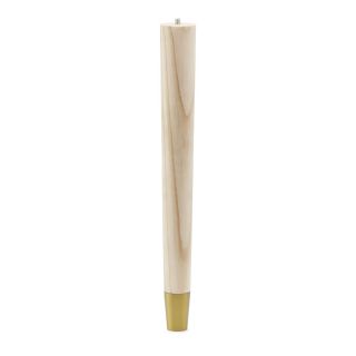 Cone Leg with M8 Bolt, H400mm x 45mm x 25mm, Raw Pine