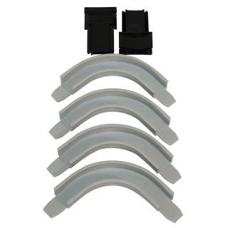 Roller Shutter Handle Guides with 4 90° Corner Tracks, Grey