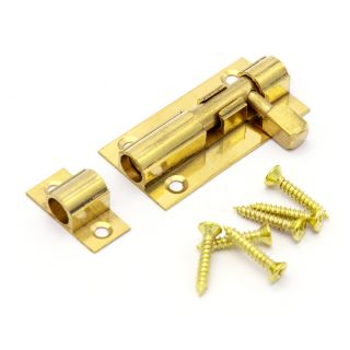 Barrel Bolt, Straight, Brass, 50mm