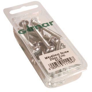 Machine Screws, M4 x 40mm, 20 Pieces