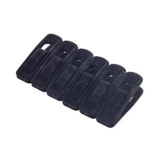 Hanger Clips, Velvet, Black, 6 Pieces