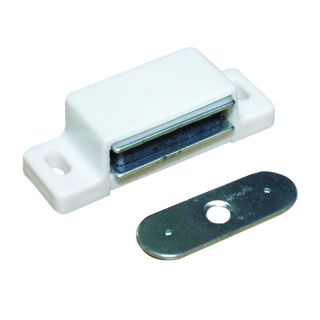 Magnetic Catch, White, Plastic, 10 Pieces