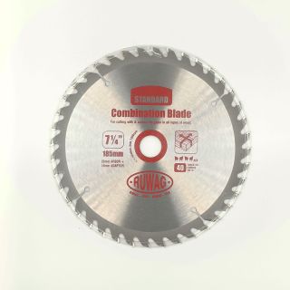 Circular Saw Combination Blade, TCT, 40T, 185mm, 20mm Arbor