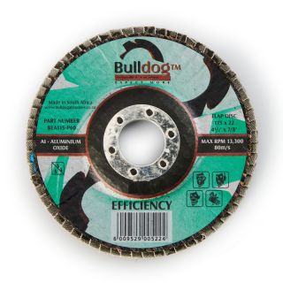 Bulldog Flap Disc, Efficiency, Angled, Alox, P40, 115mm x 22mm