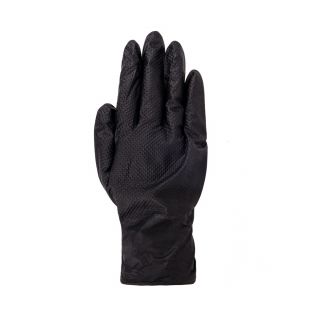 Disposable Protective Gloves, Nitrile, Black, Large, 2 pairs