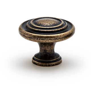 Double Scroll Knob, Antique Brass, 32mm