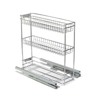 Base Mounted Pull Out, 3 Tier, Chrome Plated, 150 Unit