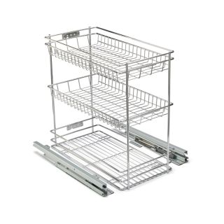 Base Mounted Pull Out, 3 Tier, Chrome Plated, 300 Unit