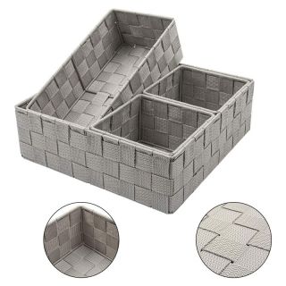 Basket Organiser, Grey, 4 Pieces