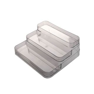 Storage Rack, 3 Tier, Stepped, Transparent, 266mm x 244mm x 103mm